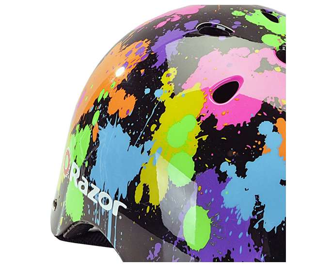 15130659 + 97913 + 96785 Razor Pocket Mod Mini Electric Scooter Bundle with Rainbow Helmet & Safety Pads