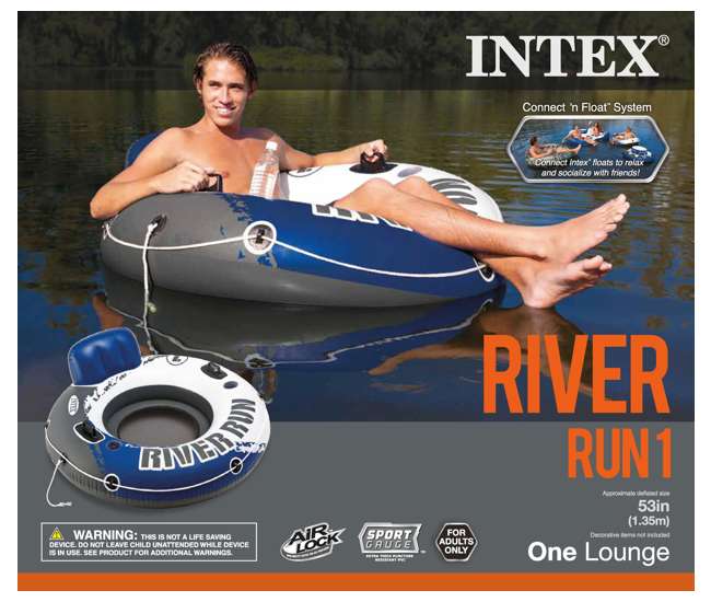 43116E-BW + 2 x 58825EP Bestway Rapid Rider 53-Inch Inflatable Tube (2 Pack) + River Run Tube (2 Pack)