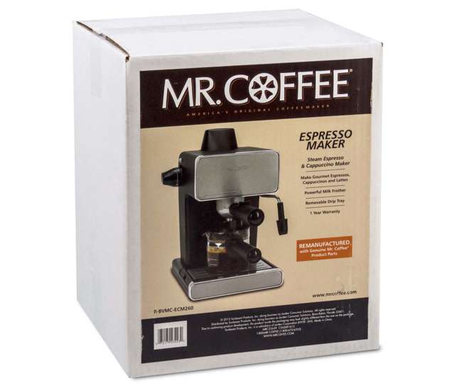 Mr. Coffee BVMC-ECM260 Steam Espresso Machine, Stainless Steel and Black (Refurbished) : BVMC ...