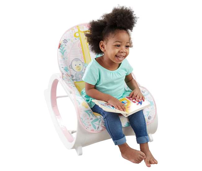 DTH00 Fisher-Price Portable Vibrating Newborn to Toddler Rocking Chair Seat, Pink