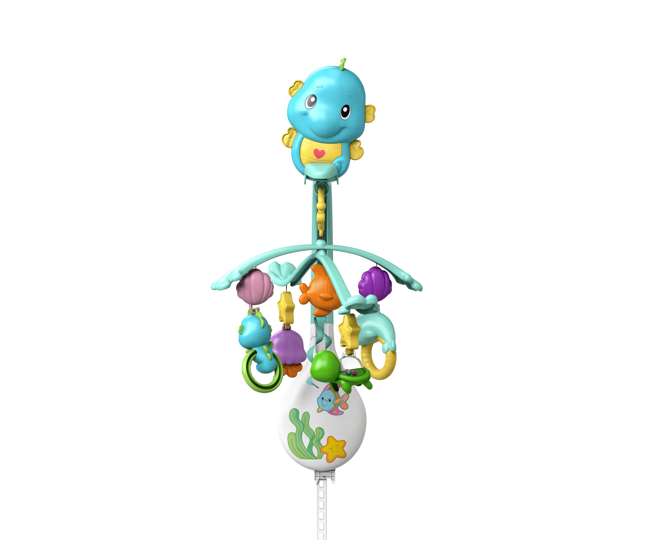 DFP12 Fisher Price 3 in 1 Soothe and Play Seahorse Mobile with Rattles