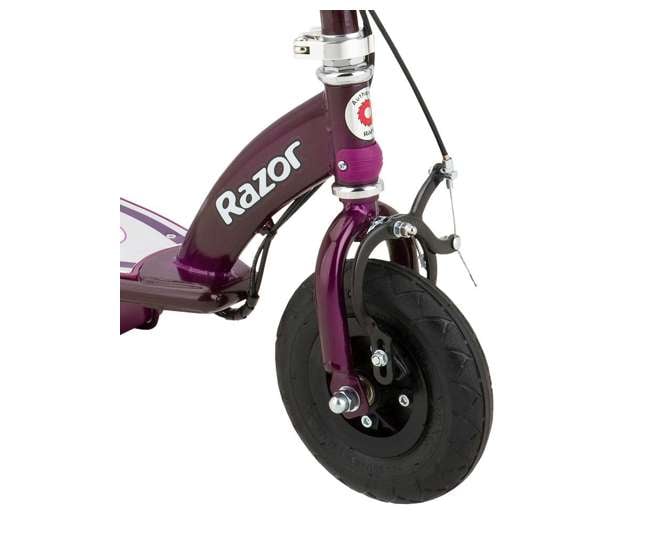 13111250 + 97778 + 96785 Razor E100 24V Electric Scooter (Purple) with Helmet, Elbow & Knee Pads