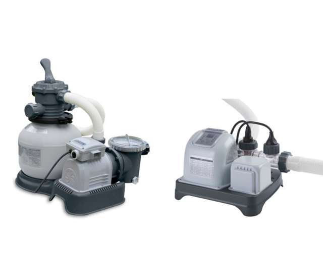 Intex 1200 GPH Krystal Clear Sand Filter Pool Pump & Saltwater