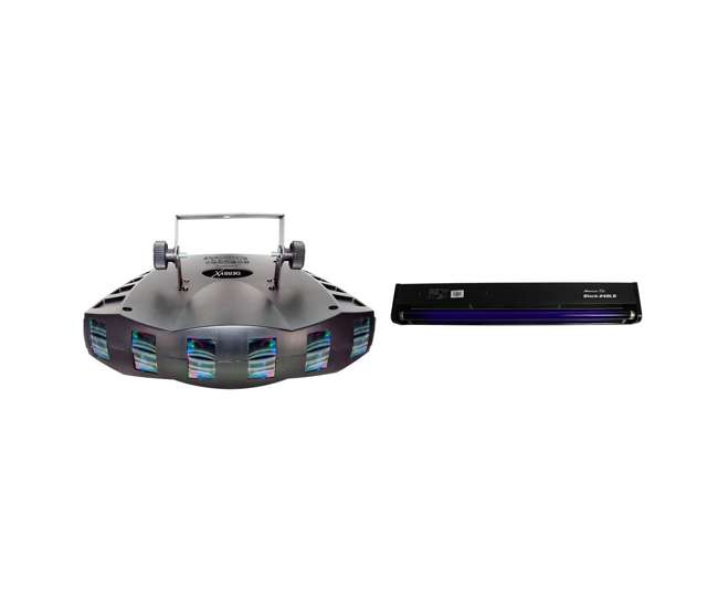 DERBY-X + BLACK-24BLB Chauvet DJ Derby X DMX-512 LED Strobe Light | DJ 24-Inch Black Light Tube And Fixture