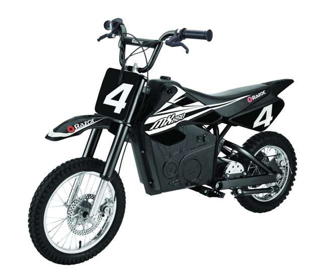 15165001 + 97775 + 96785 Razor MX650 Electric Dirt Rocket Bike + Youth Helmet + Elbow & Knee Pads