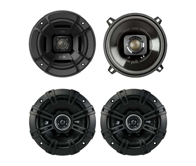 DB522 + 43DSC504 Polk 5.25-Inch Speakers, Pair + Kicker 5.25-Inch Speakers, Pair