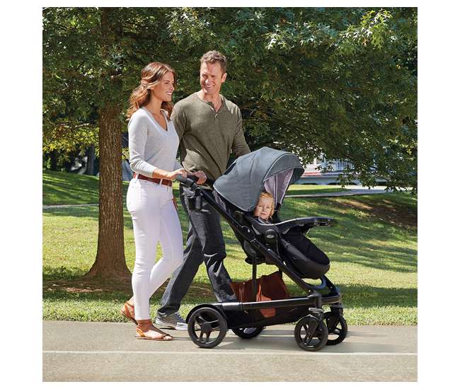 2032495 Graco UNO2DUO Baby Single Double Stroller & Infant Car Seat Travel System, Hazel