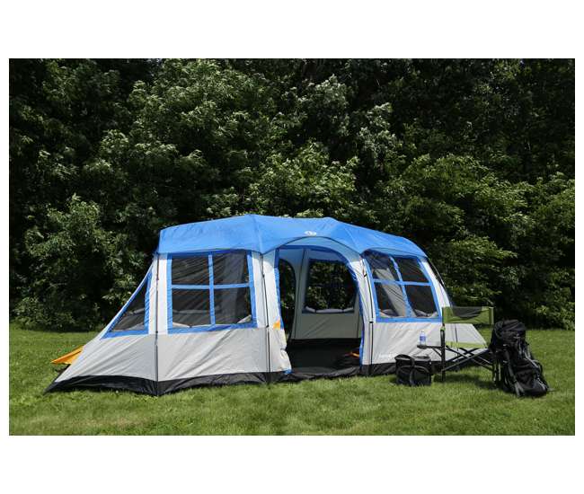 TGT-PRESCOTT-12-B Tahoe Gear Prescott 12 Person Instant Family Camping Cabin Tent, Blue(For Parts)