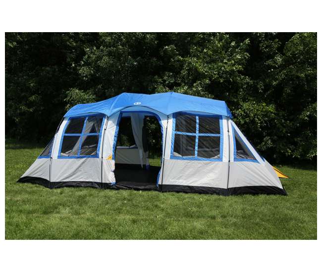 TGT-PRESCOTT-12-B Tahoe Gear Prescott 12 Person Instant Family Camping Cabin Tent, Blue(For Parts)