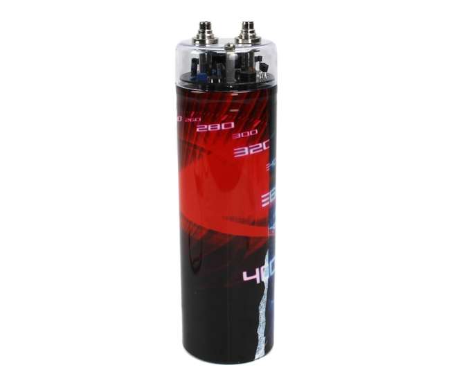 CPBK2 + BGE4RB Boss CPBK2 2.0 Farad Led Digital Capacitor Cap with 4 Gauge Amp Kit