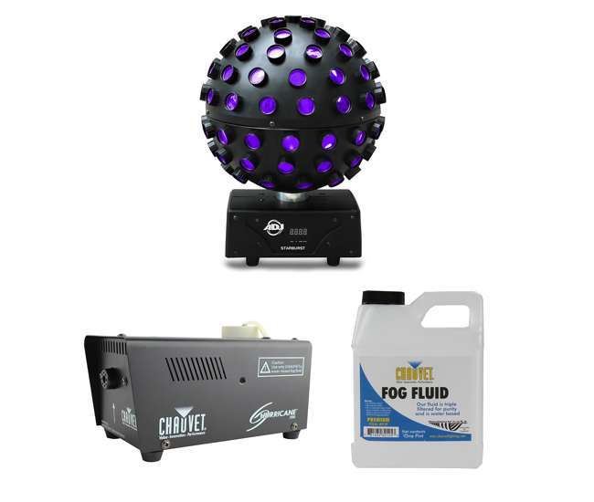 STARBURST + H700 American DJ Starburst HEX LED Sphere Light and the Hurricane 700 Fog Machine