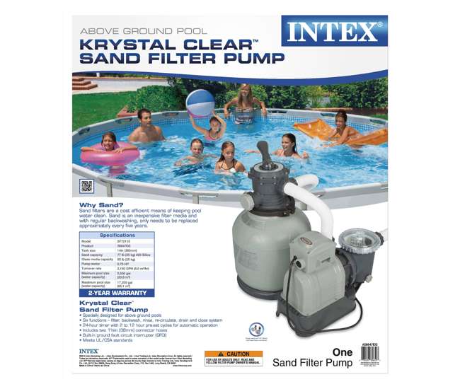 28647EG + 28000E Intex 2800 GPH Above Ground Pool Sand Filter Pump + Wall-Mounted Surface Skimmer
