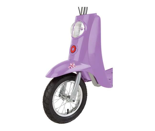 15130661 + 97778 + 96785 Razor Pocket Mod Betty Kids Electric Motor Scooter with Knee Pads