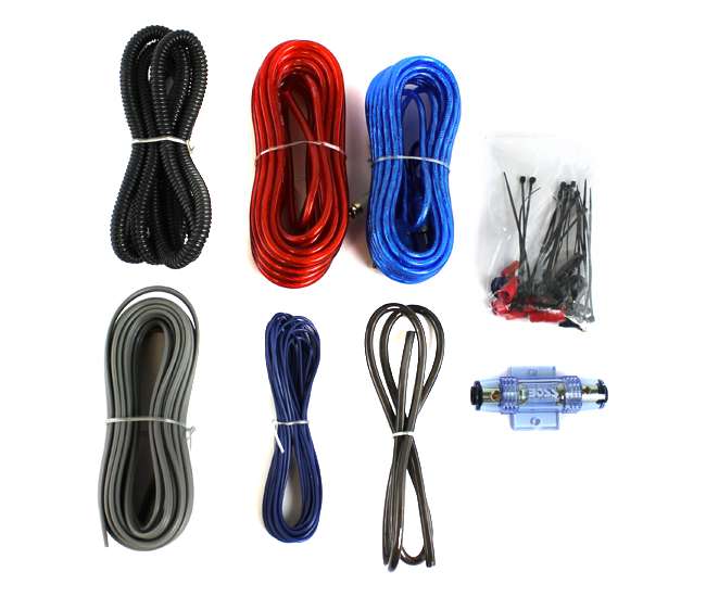 TNE212D + EV1500M + AKS8 + CPBK2 MTX TNE212D 12" 1200W Dual Loaded Subwoofer Box + 1500W Amp + Wiring + Capacitor