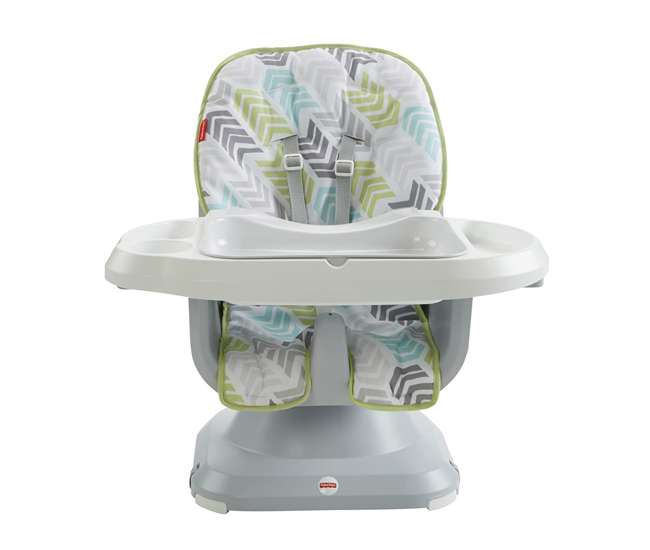 DRF75 Fisher-Price SpaceSaver 2-in-1 Infant High Chair/Toddler Booster Seat, Green