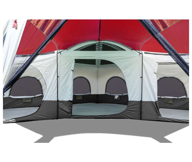 TGT-CARSON-18-B-U-A Tahoe Gear Carson 3 Season 14 Person 25x17.5' Family Cabin Tent, Red (Open Box)
