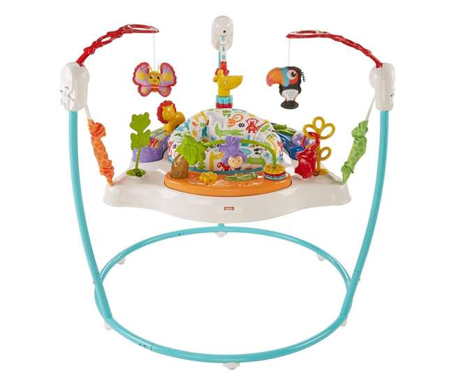 FFJ00 Fisher-Price Colorful Light Up Comfy Animal Activity Baby Jumperoo Bouncer Toy