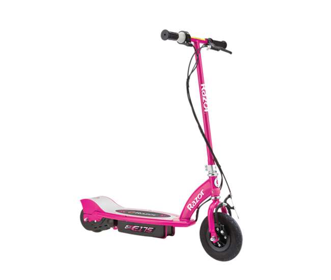 13111269 Razor E175 Rechargeable Electric Powered Kids Scooter & V17 Helmet, Pink & Black