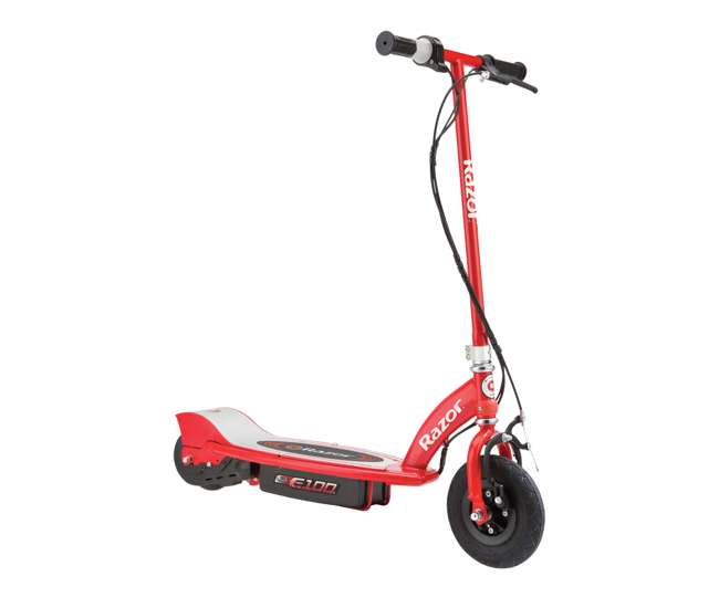 13111260 + 97778 Razor E100 Kids Motorized 24 Volt Electric Powered Ride On Scooter with Helmet