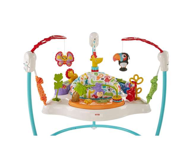 FFJ00 Fisher-Price Colorful Light Up Comfy Animal Activity Baby Jumperoo Bouncer Toy