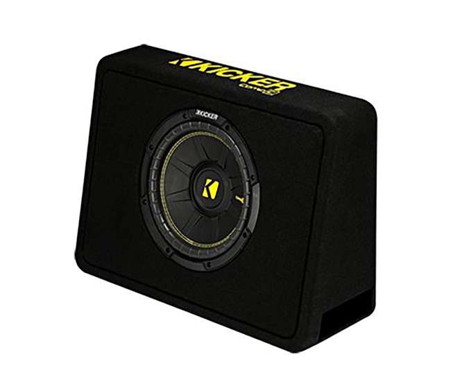 44TCWC104 + R1100M + AKS8 Kicker 44TCWC104 10-Inch 600W /Truck Subwoofer with Box with Amplifier with 8 Gauge Amp Kit