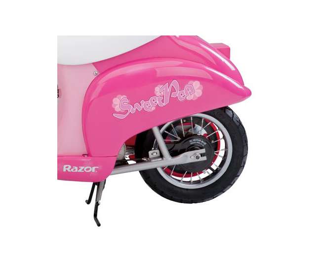 15130659 + 97778 + 96761 Razor Pocket Mod Mini Electric Scooter & Black Helmet & Rainbow Elbow, Knee Pads