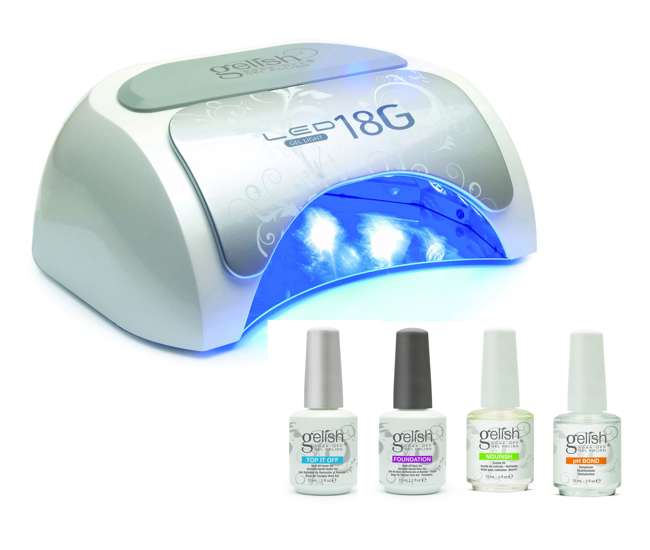 US01379 + 1121787-FANTASTIC Gelish Harmony 18G Pro LED Nail Polish Curing Lamp and Fantastic Four Kit