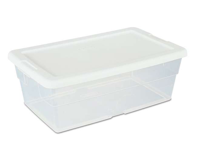 12) Sterilite 16428012 6 Quart Storage Tote Shoe Box Containers Clear