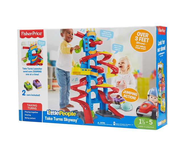 GGD39 Fisher-Price Little People Take Turns Skyway 3 Foot Tall Kid's Racer Toy Playset