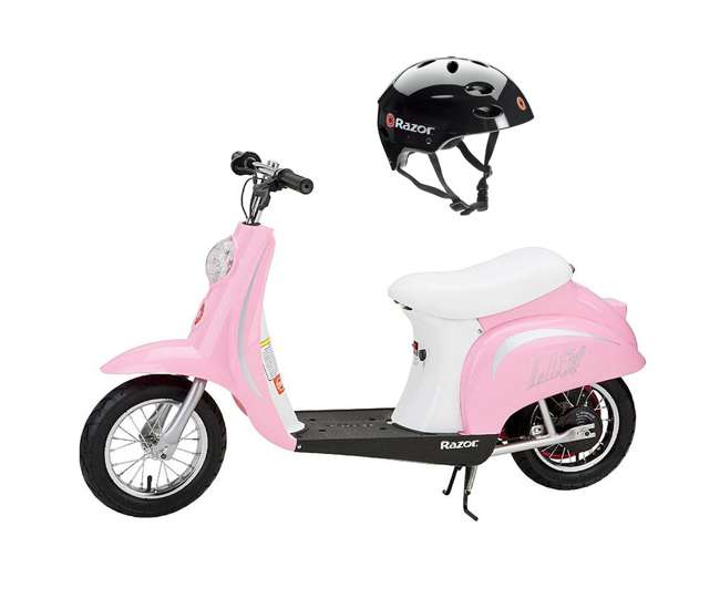 15130610 Razor Pocket Mod Miniature Euro 24V 250W Kids Motor Powered Scooter & Helmet