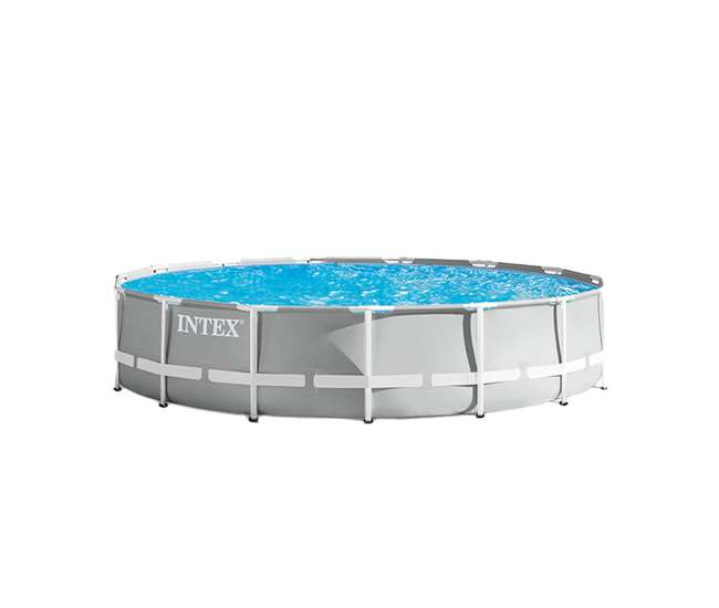 26723EH + 28032E Intex 15 Foot Prism Frame Pool Set with Debris Cover