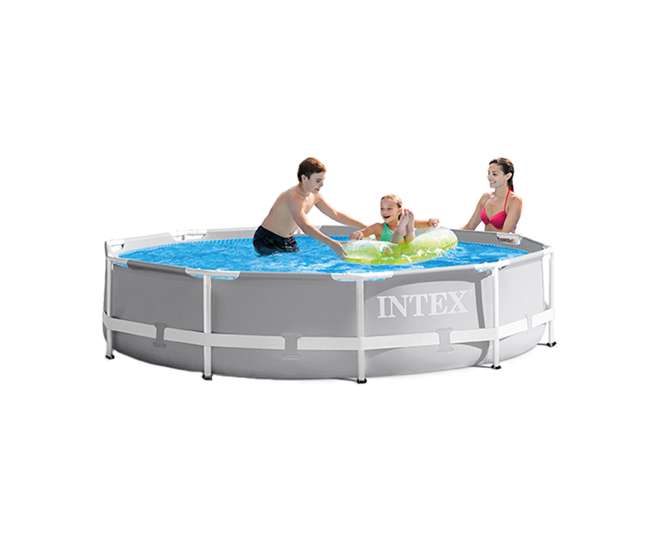 26701EH Intex 10ft x 10ft x 30in Pool w/ 10 Foot Round Pool Cover and Filter Cartridge