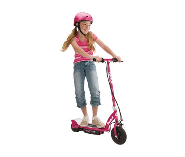 13111269 Razor E175 Rechargeable Electric Powered Kids Scooter & V17 Helmet, Pink & Black