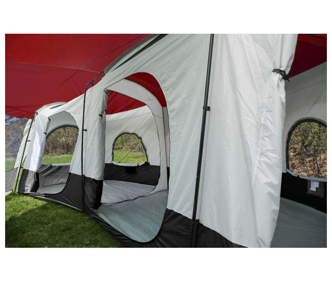 TGT-CARSON-18-B-U-A Tahoe Gear Carson 3 Season 14 Person 25x17.5' Family Cabin Tent, Red (Open Box)
