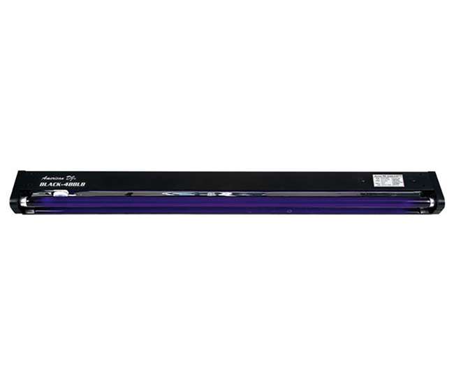 BLACK-48BLB + 2 x MINISTROBE-LED + H700 BLACK-48BLB AMERICAN DJ 48" UV Blacklight + (2) CHAUVET Strobe Lights + H700 Fog Machine