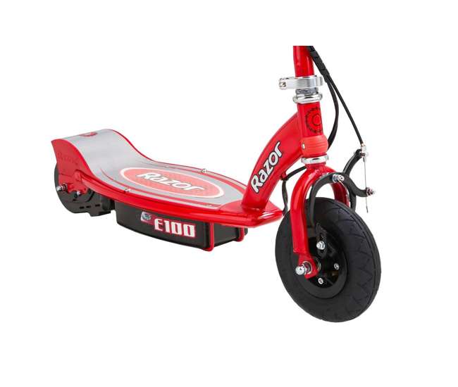 13111260 + 97778 Razor E100 Kids Motorized 24 Volt Electric Powered Ride On Scooter with Helmet