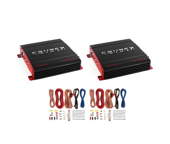 PX-1000.2 + 2 x AKS8 Crunch PX-1000.2 2-Channel 1000 W Amplifier + Wiring Kit (2 Pack)
