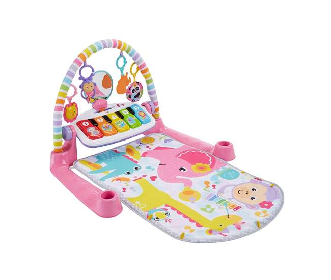 FGG46 Fisher-Price Deluxe Kick 'n Play Musical Piano Gym with Soft Mat, Pink