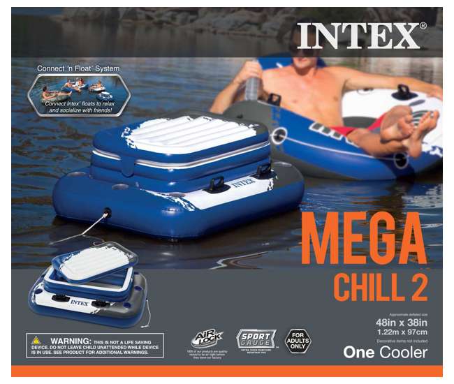 26371EH + 2 x 58821EP + 4 x 58868EP Intex 32' Rectangular Swimming Pool, Beverage Float (2 Pack), & Float (4 Pack)