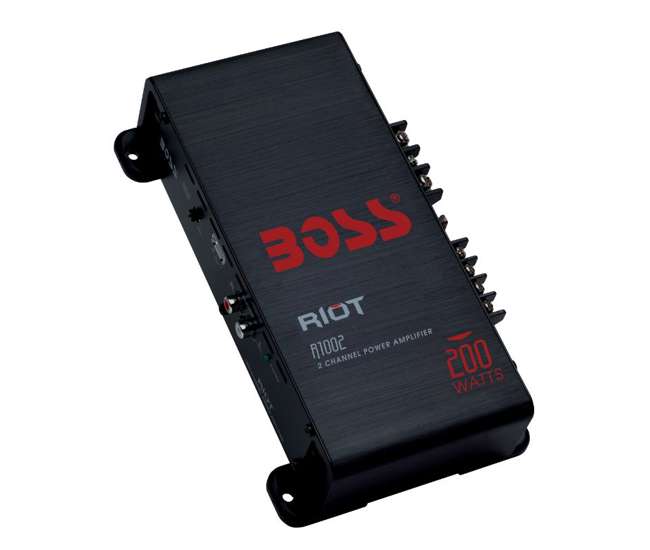 R1002 + AKS8 Boss R1002 200W 2-Channel Amplifier with 8 Gauge Install Amp Kit