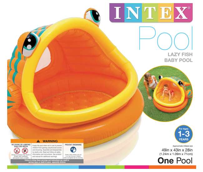 intex lazy fish baby shade pool