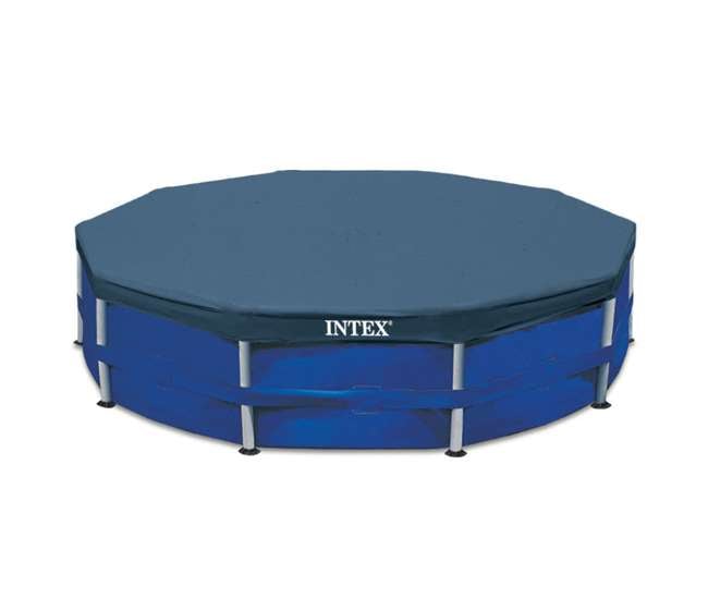 26701EH Intex 10ft x 10ft x 30in Pool w/ 10 Foot Round Pool Cover and Filter Cartridge