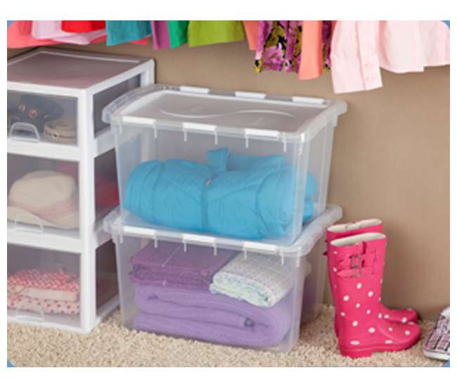 clear tote with hinged lid