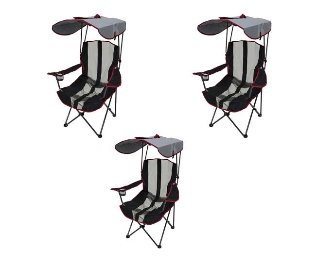 Kelsyus Premium Folding Outdoor Canopy Chair Red 3 Pack 3 X 80187