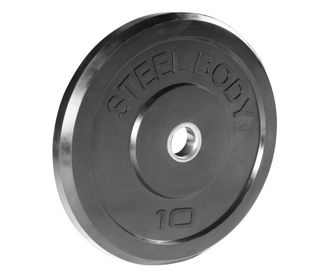 Steelbody 10 Pound Olympic Bumper Weight Plate for Strength Training Workouts