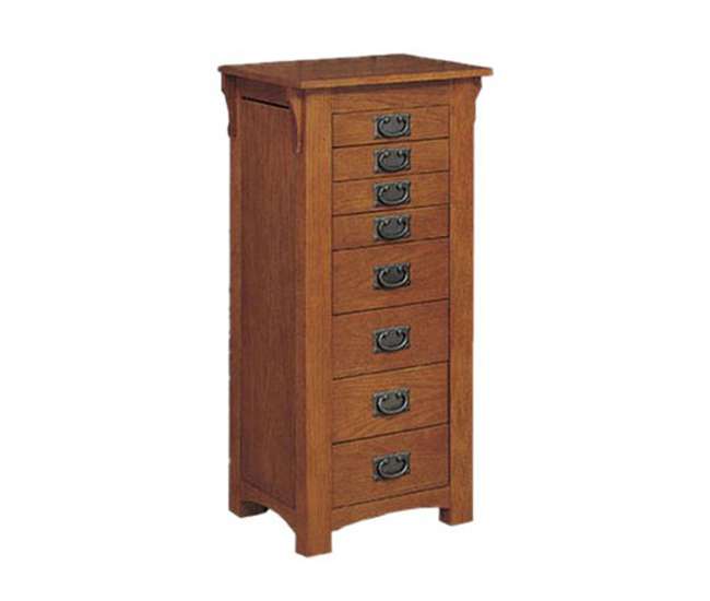 Powell 8 Drawer Mission Oak Jewelry, Jewelry Armoire Mission Style