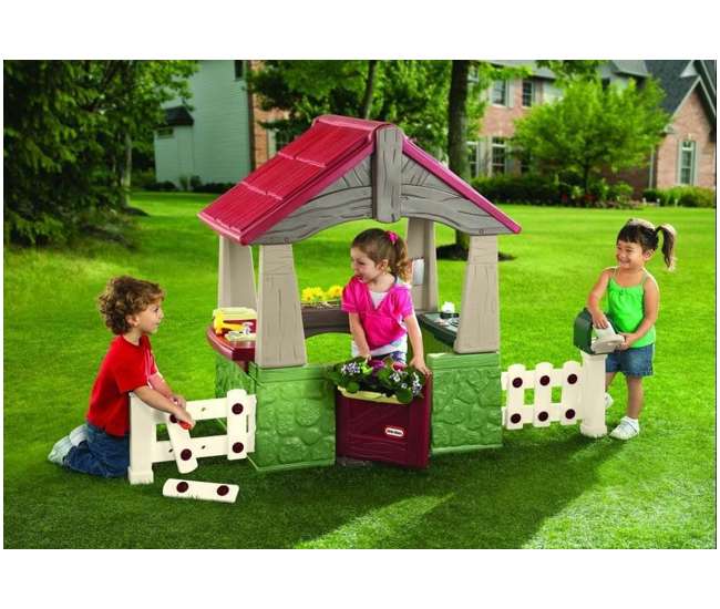little tikes playhouse with fence