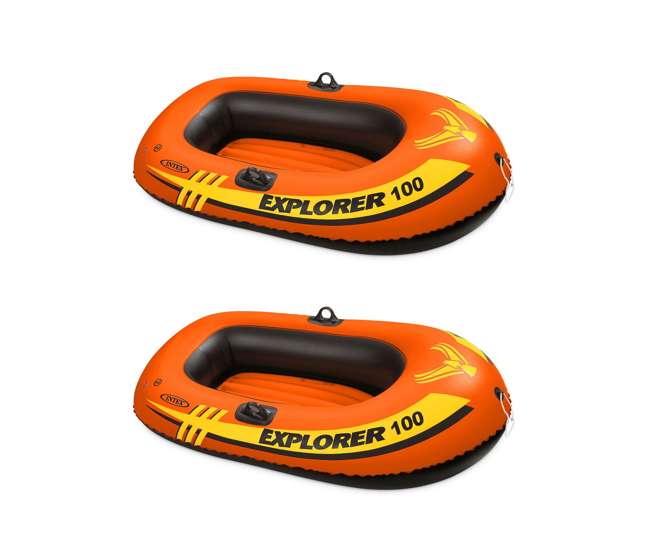 Intex Explorer 100 1 Person Inflatable Youth Boat 2 Pack