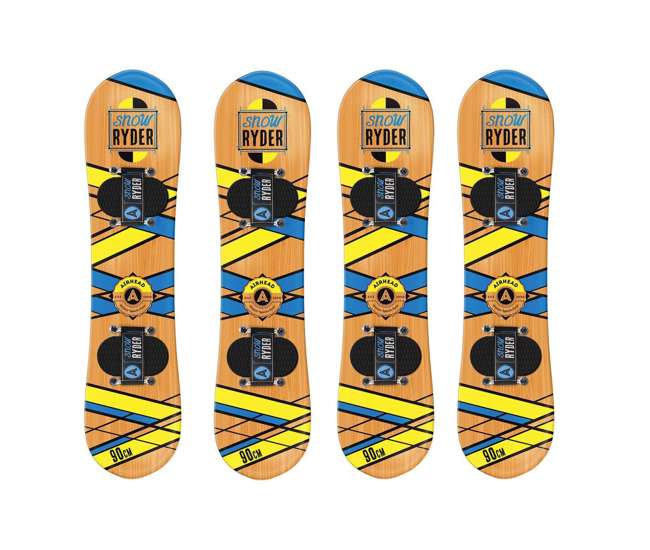 snowboard with velcro bindings