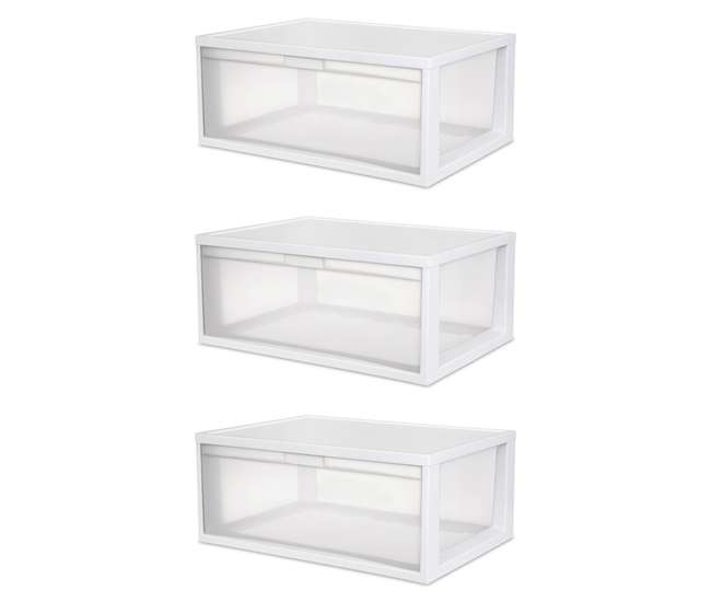 3 Sterilite 23708003 Large Tall Modular Stacking Storage Drawer